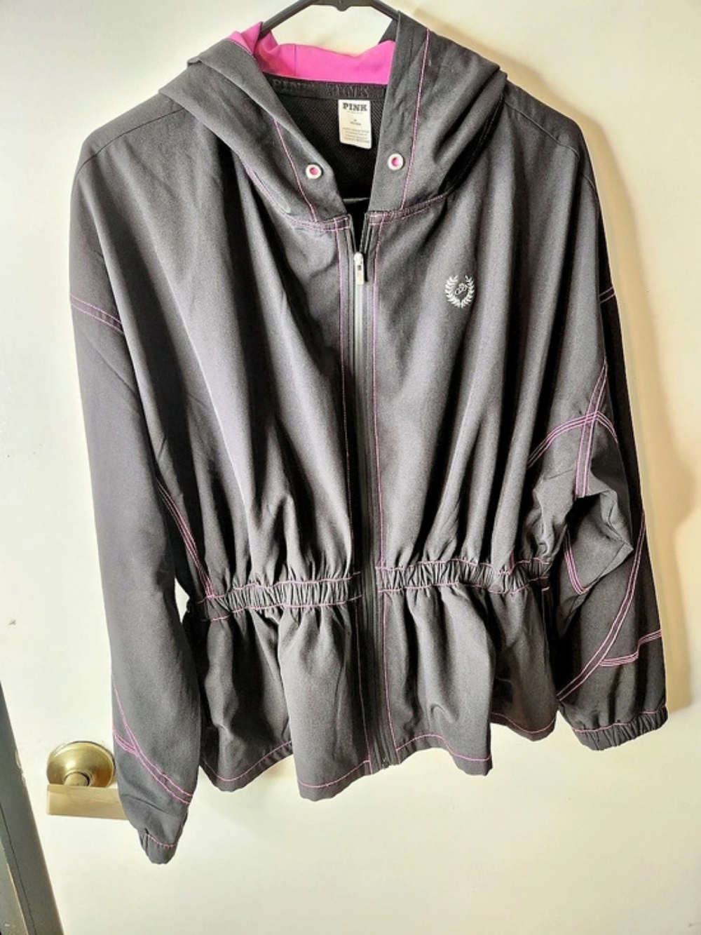 PINK Black & Track Jacket Set Size Medium
